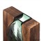 Pair of 10 and 12-Inch Wood and Glass Inlay Vases - Merging the Natural Warmth and Texture of Wood with the Elegance and Color of Glass, Perfect for Enhancing Home Decor, Office Desk and Kitchen Table